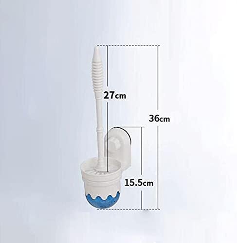 Limpador de escova de vaso sanitário AMAYYAMTS 1PCS Brush e suporte de vaso sanitário e suporte da parede ， Montagem da parede ， Anti-Drip Set Basher Toille Tiging Brush, （14,1in x 3,5in） branco