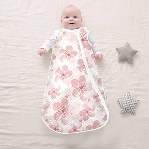 Vvfelixl Cherry Blossom Baby vestível cobertor, saco de dormir de transição para bebês, saco de sono para bebês recém-nascidos,