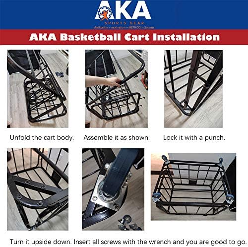 AKA Spors Ball Equpment Cart | Armazenamento de bola para futebol, vôlei, futebol | Organizador da bola | Ball rack com rodas | Capacidade
