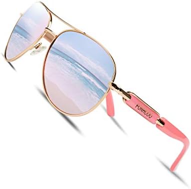 Óculos de sol Aviador de Fonhcoo para homens, óculos de sol polarizados com proteção de metal UV400 Protection