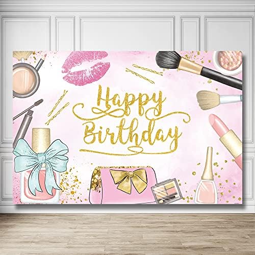 Rarcoirs Makeup Birthday Party Beddrop Pink Beauty Make Up Spa Backgrody for Girls Aniversário