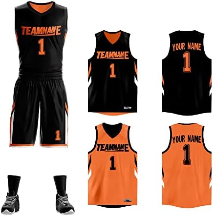 Jersey de basquete reversível personalizada Número de nome impresso personalizado