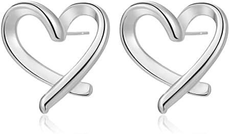 Brincos de coração de ouro 14k para mulheres, amor hipoalergênico fofo brincos de coração, brincos de clipes não perfurantes