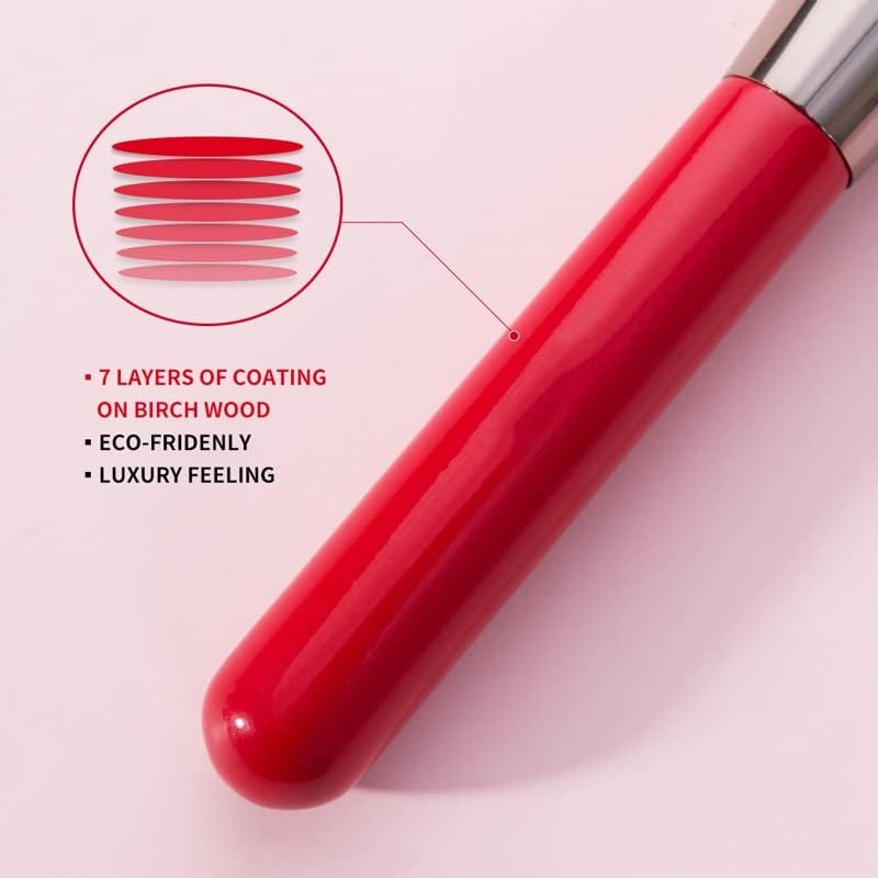 LLly Makeup Brush Brushes de maquiagem de olhos vermelhos Defina Profissional Fundação Natural de Cabelo Poworw Powder Blush Bush -marca -texto Kit Kit de maquiagem