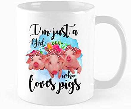 Caneca de café engraçada, eu sou apenas uma garota que adora caneca de porcos, presente engraçado para mulheres, presentes
