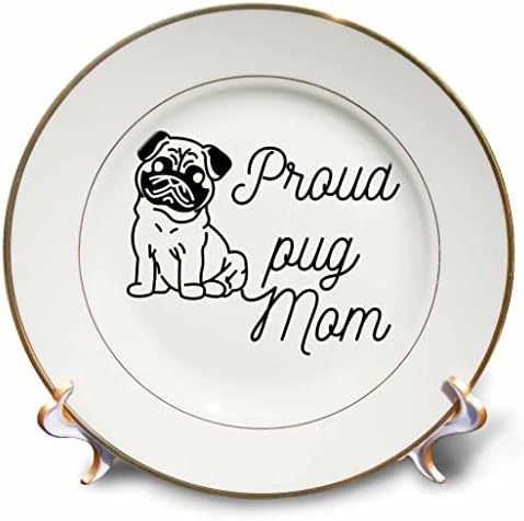 3drose Mary Aikeen- Funny Dog Text - Imagem de um pug fofo com um texto - pratos