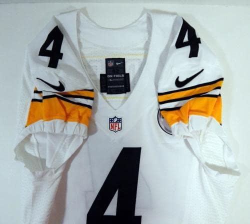 2014 Pittsburgh Steelers Adam Podlesh #4 Jogo emitido White Jersey 42 DP21206 - Jerseys de Jerseys usados ​​na NFL não assinada