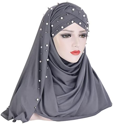 2 peças Minchas testa cruzar lenço de hijab muçulmano pronto para usar hijabs turbantes Islâmicos lenço de cabeça feminina