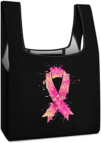Bolsa de mercearia reutilizável com conscientização sobre câncer de mama