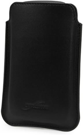 Caixa de ondas de caixa compatível com Motorola WX345 - bolsa de couro genuína, bolso leve de luxo de couro real fino para Motorola WX345 - Nero Black