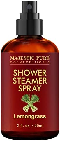 Majestic puro chuveiro a vapor de chuveiro - spray de chuveiro de aromaterapia com óleo essencial de capim -limão puro e natural - spray de chuveiro névo