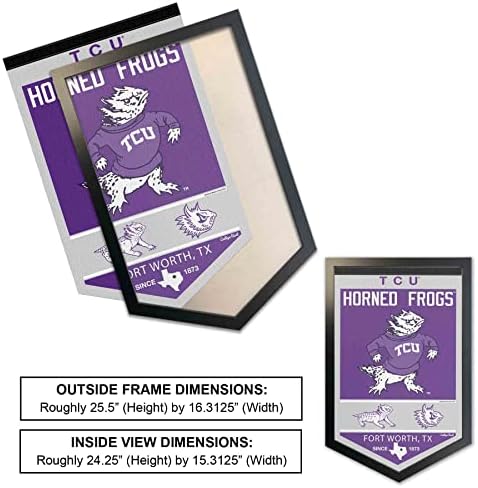 Texas Christian Horned Frogs Heritage Logo History Banner e Wood Banner Frame
