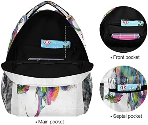 Backpack da escola Livro de dragão de aquarela para meninos meninas adolescentes Bolsa de viagem casual Laptop Daypack