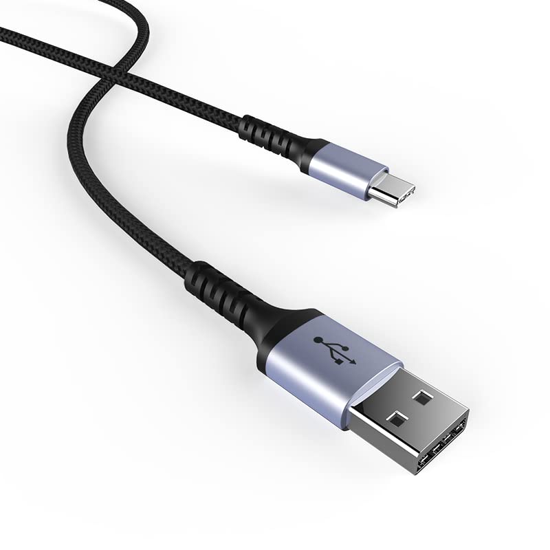 USB-C para USB A CABO 3A Cargo rápido [6,6 pés], cabo de carregador USB tipo C Compatível com Samsung Galaxy S20 S10 S9 S8 A73 A51 A13, Nota 20 10, LG G8 G7, PS5 Controlador USB C Charger-Gray