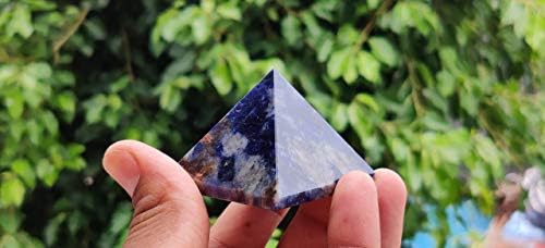 Orgonite Shop Natural Beautiful Sodalite Pyramid | Pirâmide de Sodalite Gemstone | Pirâmide de Silversmith | Cura