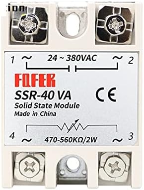 Lidon 1PCS Relé de estado sólido SSR-10VA SSR-25VA SSR-40VA 10A 25A 40A REGULADOR RELAIS 24-380VAC SSR SSR