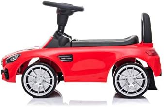 Rock Wheels Kids licenciados Luxo Mercedes AMG GT 2-em 1 Pesquisa para push Push Car para criança com volante, buzina, música,