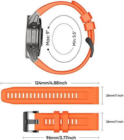 Lepmok 26mm Band para Garmin Fenix7x/Fenix ​​7x Solar/Fenix ​​7x Sapphire Solar/Fenix ​​6x/Fenix ​​6x Pro/Fenix ​​6x Sapphire/Fenix ​​5x Puls/Fenix ​​5x Sapphire