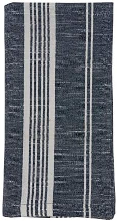Saro Lifestyle Nevaeh Collection listrado algodão guardanapos, 20 , azul marinho