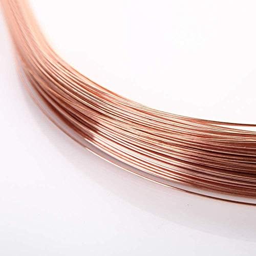Fio de cobre Yuesfz bobina de linha pura de linha nua para arame elétrico condutor de artesanato, comprimento: arame de latão de 3000 mm