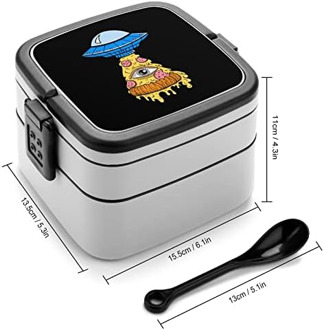 Pizza UFO Double Cayer Bento Box Box Rechaner de refeição para trabalho Piquenique Offce