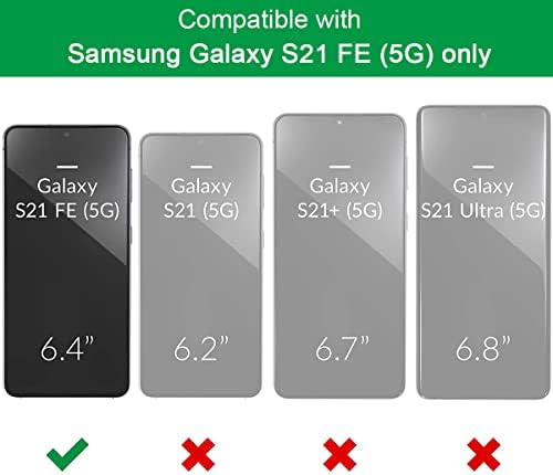 GDDJONG PARA SAMSUNG GALAXY S21 FE 5G Case com capa de câmera deslizante e kickstand, [grau militar] incorporado 360 ° Gire a capa de capa de kickstand para Samsung S21 Fe 5g 6,4