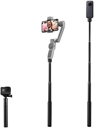 Haste de extensão de extensão Gimbal, Zhiyun 29 para estabilizador de cardan, bastão de selfie ajustável com rosca de 1/4 compatível com DJI OM 6/5/4/Smooth 5 Q3 4/GoPro Vlog Pocket/Go 2 Evo Action Camera