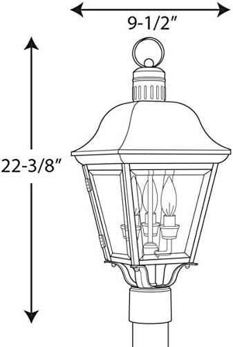 Iluminação de progresso P5487-20 Andover Outdoor, 9-1/2 polegadas de diâmetro x 20-1/2 polegadas de altura, bronze antigo