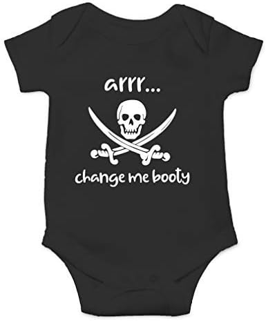 Aw Fashions Arrr Mudar me Booty - Hilariante piada de pirata, capitão Adorável - Bodys de bebê infantil fofo de uma peça