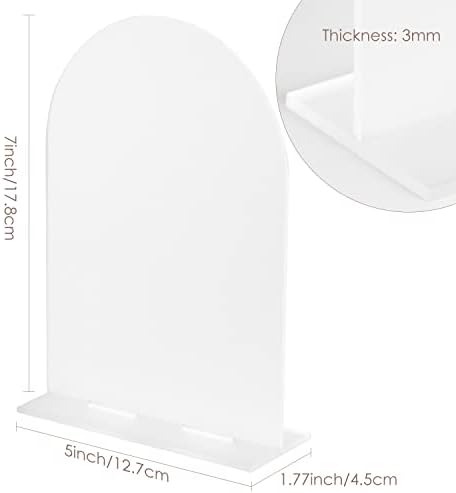 Pacote de 10 pacote de arco fosco signo acrílico com suporte | 5x7 polegadas em branco Acelando de arco acrílico em branco com