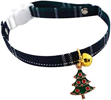 Vefsu Christmas Cat Collar Breakaway com colarinho de abóbora de sino pingente de árvore de Natal para gatos e cães gato de cachorro Tell Bell