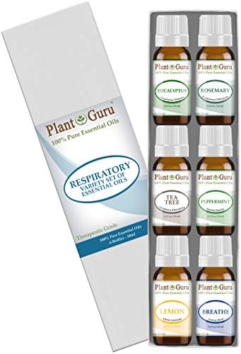 Conjunto de óleo essencial respiratório de 6 a 10 ml kit de variedade de embalagem grau terapêutico puro para seio, difusor de umidificador de aromaterapia.
