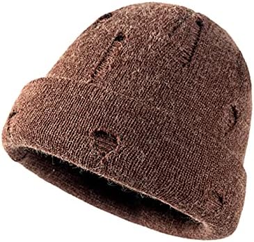 Mulheres tricotadas chapéu de gorro desleixado ao ar livre unissex rasgado chapéu moda moda lã malha de malha quente Caps de beisebol