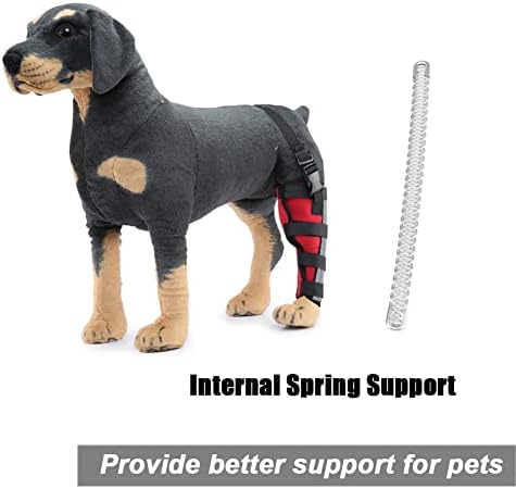 Chave de joelho para cães para rasgar ACL, aparelho de cachorro para a perna traseira para obter ajuda para ajudar o cão manter o suporte estável da junta, o suporte da perna de cachorro | Red