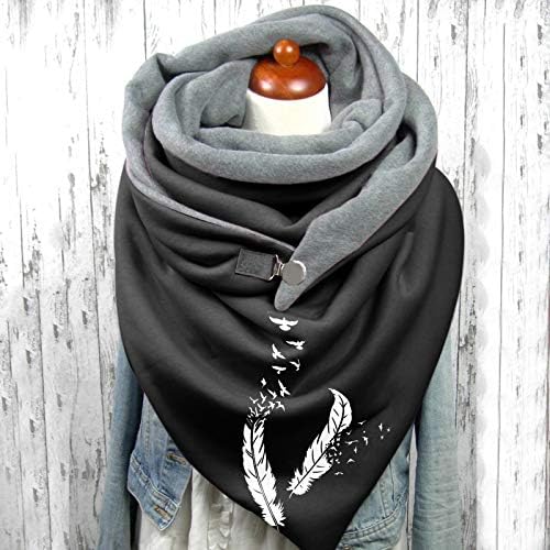 Lenço de cobertor feminino outono de inverno fofo fofinho mantenha um botão quente de inverno envoltório de turbante casual feminino