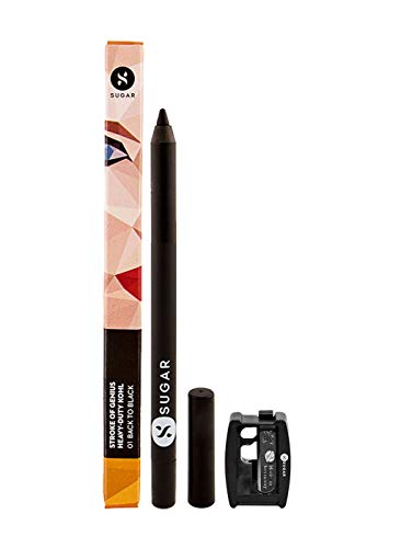 Açúcar de cosméticos de gênio lápis de delineador Kohl de serviço pesado - 01 de volta ao preto, 1,2 g