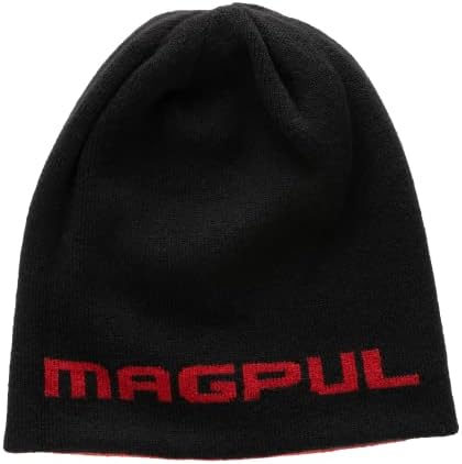 Magpul Standard Reversible Icon Beanie, preto/vermelho, tamanho único