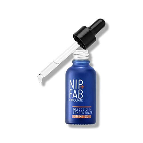 NIP + FAB ácido glicólico Fix Extreme Booster 10% AHA líquido Face cai com glicólico, aminoácido, alantoína para esfoliação de tonificação de brilho da pele, 1 fl oz