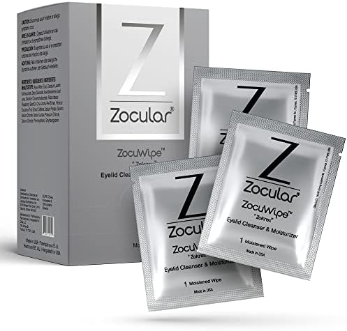 Limpos de pálpebras zoculares zocuwipe com complexo de quiabo - limpador de pálpebras e almofadas hidratantes 40CT + Zocufill Elixir Eye Gel and Face Serum