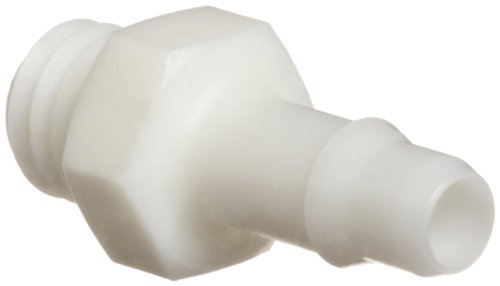 Valor Plástico K430-1 Adaptador de encadeamento de encadeamento de tubo farpado acoplamento 10-32 UNF Thread x 1/8 Id de tubo branco nylon branco