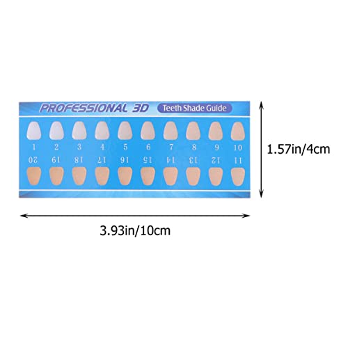 Cura de 60pcs Comparando para o equipamento colorido Card: gráficos de branqueamento doméstico ou carto de tonalidade descartável Carta dental Cartão odontológico variável ora