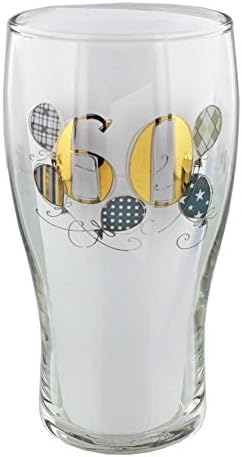 Designer personalizado de Wendy Jones Blackett 60 600 anos Gold & Silver Beer Pint Glass - Adicionar nomes/mensagem