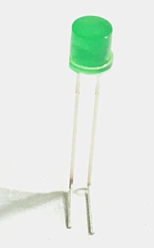 LED verde 5 mm Cilíndrico curto.