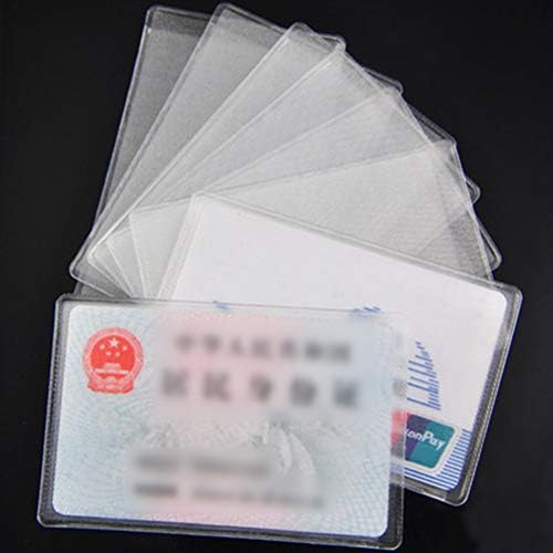 Mangas protetoras do portador de cartões de nuobesty, protetor de cartão à prova d'água de PVC transparente para cartão de crédito de cartão de crédito para cartão