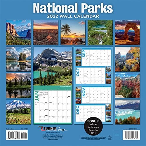 Parques nacionais de Turner Fotografia 12x12 calendário de parede