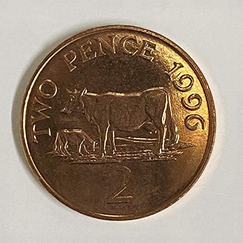 Guernsey 2 Pence, 1996-2012 Moedas comemorativas do ano aleatório