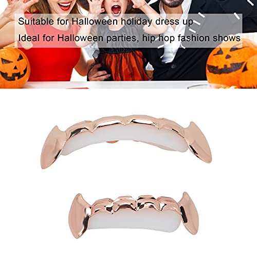 Conjunto de dentes falsos de hip hop - Reutilizável Festival de Copper Festival Decoração Brace Fangs Braces Halloween Hip Hop Braces