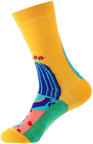 Meias de impressão floral de inverno para meias impressas femininas presentes de algodão meias engraçadas longas para mulheres meias de me de comprimento médio