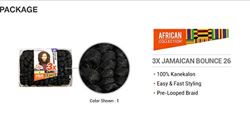 Ofertas de várias embalagens! Sensationnel Crochet Braids African Collection 3x Jamaican Bounce 26