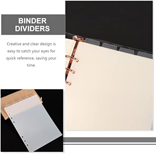 TOFFICU A5 Binder A5 Binder PVC Binder Divisor Hard Binder Divisor Destacável Página Divisor de Caderno para DIY 6 Anéis Página